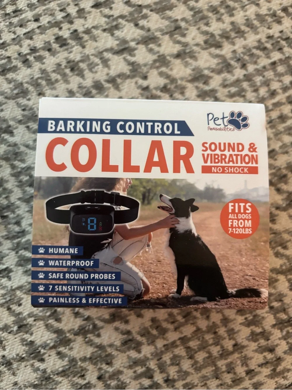 Sound & Vibration Barking Control Collar — Black